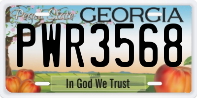 GA license plate PWR3568