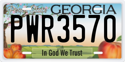 GA license plate PWR3570
