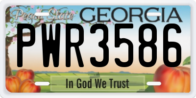 GA license plate PWR3586