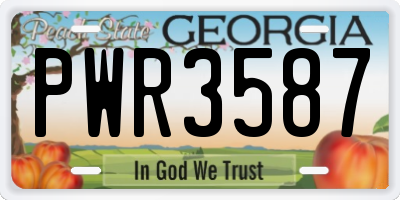 GA license plate PWR3587