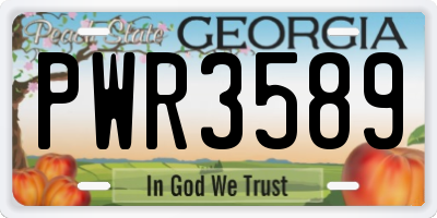 GA license plate PWR3589