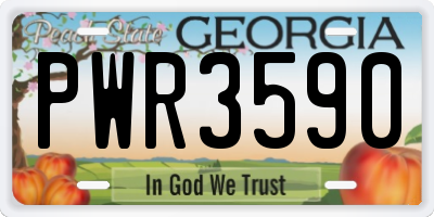 GA license plate PWR3590