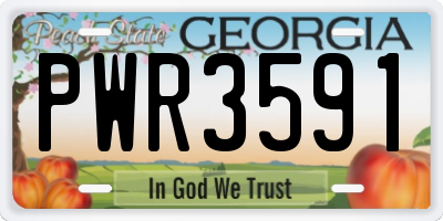 GA license plate PWR3591
