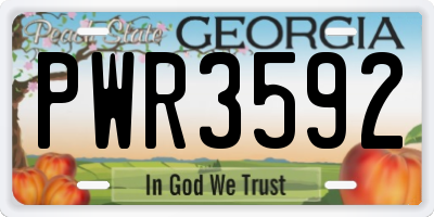 GA license plate PWR3592