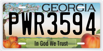GA license plate PWR3594