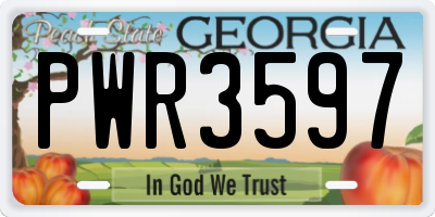 GA license plate PWR3597