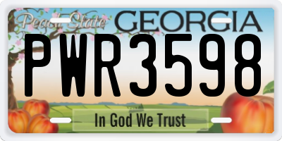 GA license plate PWR3598