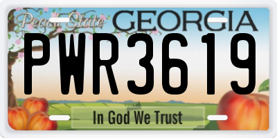 GA license plate PWR3619