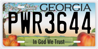 GA license plate PWR3644