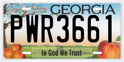 GA license plate PWR3661
