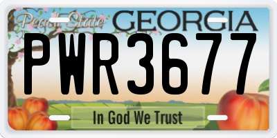 GA license plate PWR3677