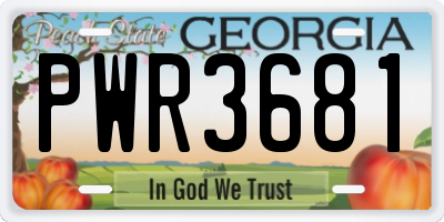 GA license plate PWR3681