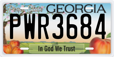 GA license plate PWR3684
