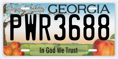GA license plate PWR3688