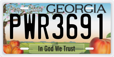GA license plate PWR3691