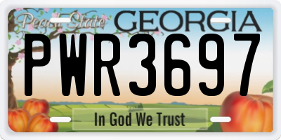 GA license plate PWR3697
