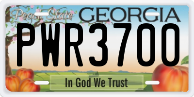 GA license plate PWR3700