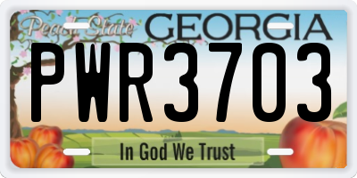 GA license plate PWR3703