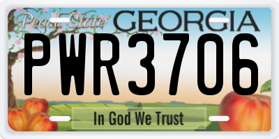 GA license plate PWR3706