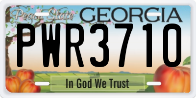 GA license plate PWR3710