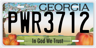GA license plate PWR3712