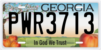 GA license plate PWR3713