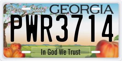GA license plate PWR3714