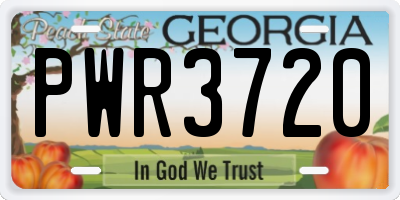 GA license plate PWR3720