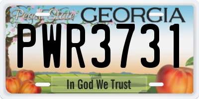 GA license plate PWR3731