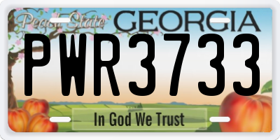 GA license plate PWR3733