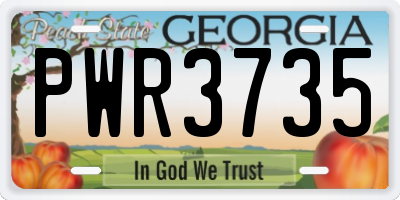 GA license plate PWR3735