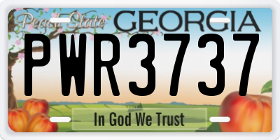 GA license plate PWR3737