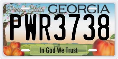 GA license plate PWR3738