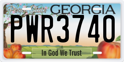 GA license plate PWR3740