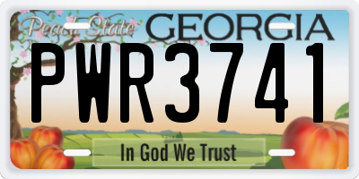 GA license plate PWR3741