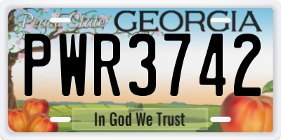 GA license plate PWR3742