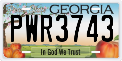GA license plate PWR3743