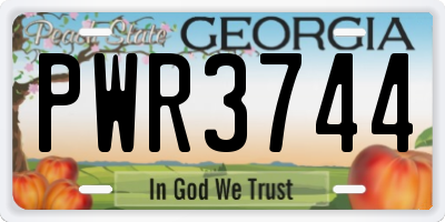 GA license plate PWR3744