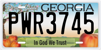 GA license plate PWR3745