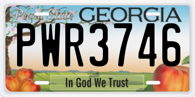 GA license plate PWR3746