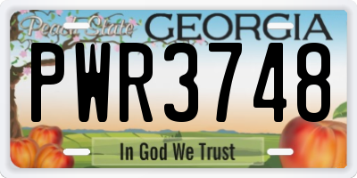 GA license plate PWR3748
