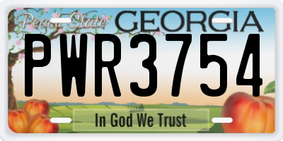 GA license plate PWR3754