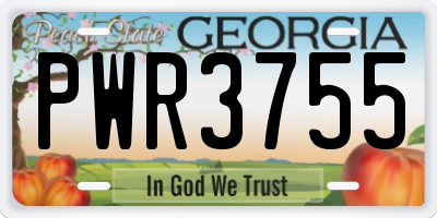 GA license plate PWR3755
