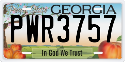 GA license plate PWR3757