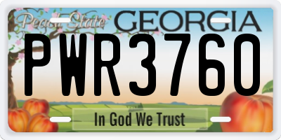 GA license plate PWR3760