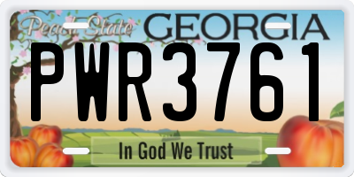GA license plate PWR3761