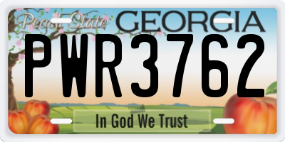GA license plate PWR3762