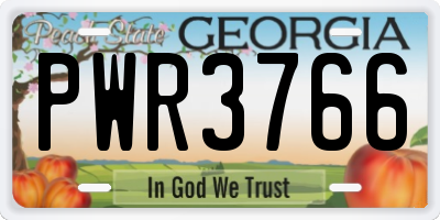 GA license plate PWR3766