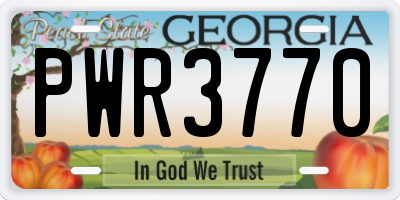 GA license plate PWR3770