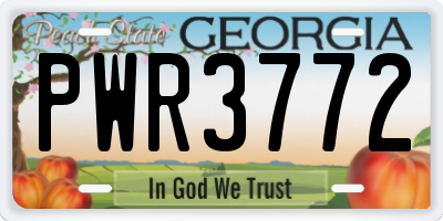 GA license plate PWR3772